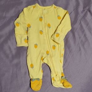 Carter's Yellow Lemon Print Footie